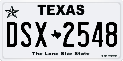 TX license plate DSX2548