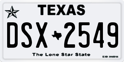 TX license plate DSX2549
