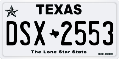 TX license plate DSX2553