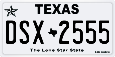 TX license plate DSX2555