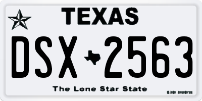 TX license plate DSX2563