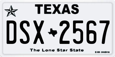 TX license plate DSX2567
