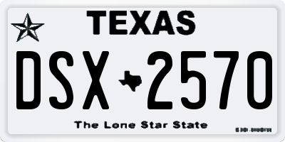 TX license plate DSX2570