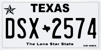 TX license plate DSX2574