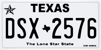 TX license plate DSX2576