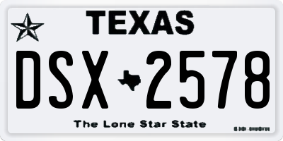 TX license plate DSX2578