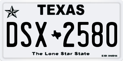 TX license plate DSX2580