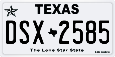 TX license plate DSX2585