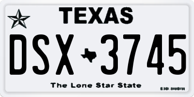 TX license plate DSX3745