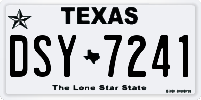 TX license plate DSY7241
