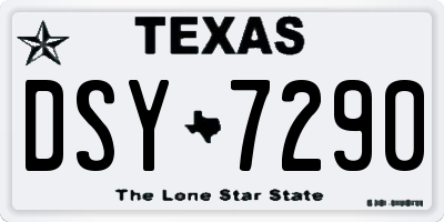 TX license plate DSY7290