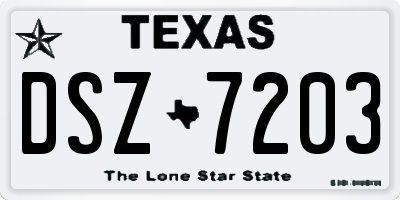 TX license plate DSZ7203