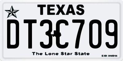 TX license plate DT3C709