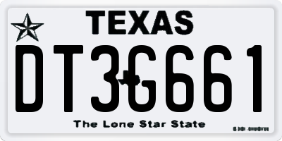 TX license plate DT3G661