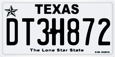 TX license plate DT3H872