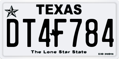 TX license plate DT4F784