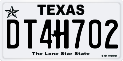 TX license plate DT4H702