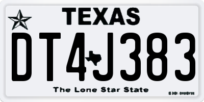 TX license plate DT4J383