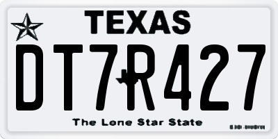 TX license plate DT7R427