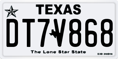 TX license plate DT7V868