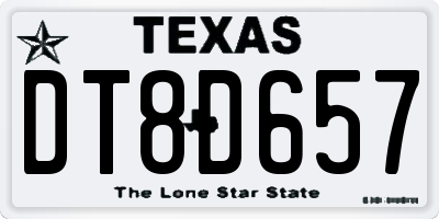 TX license plate DT8D657