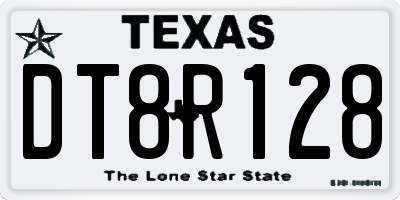 TX license plate DT8R128