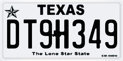 TX license plate DT9H349