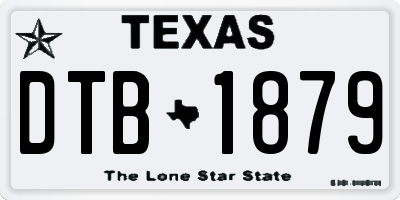 TX license plate DTB1879