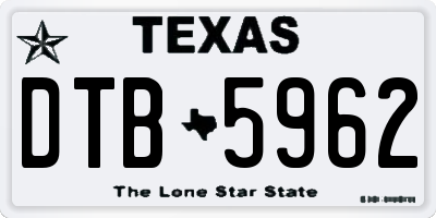 TX license plate DTB5962