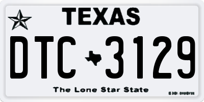 TX license plate DTC3129