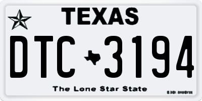 TX license plate DTC3194