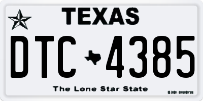 TX license plate DTC4385