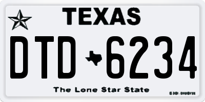 TX license plate DTD6234