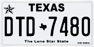 TX license plate DTD7480