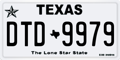 TX license plate DTD9979