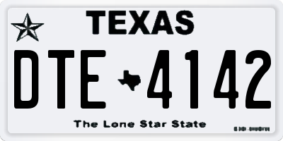 TX license plate DTE4142
