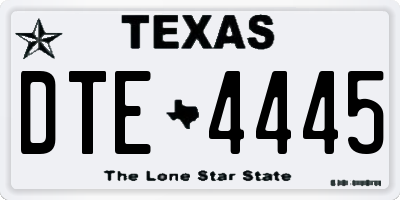 TX license plate DTE4445