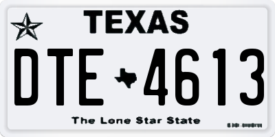 TX license plate DTE4613