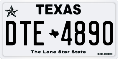 TX license plate DTE4890