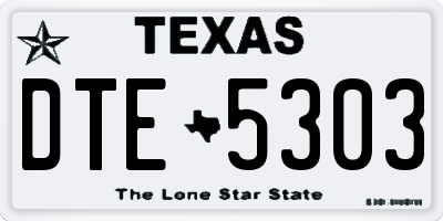 TX license plate DTE5303