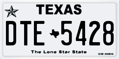 TX license plate DTE5428