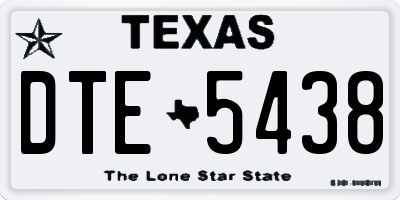 TX license plate DTE5438