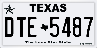 TX license plate DTE5487