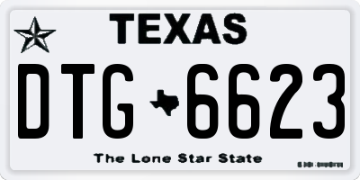 TX license plate DTG6623