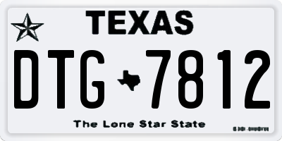 TX license plate DTG7812