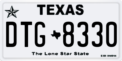 TX license plate DTG8330