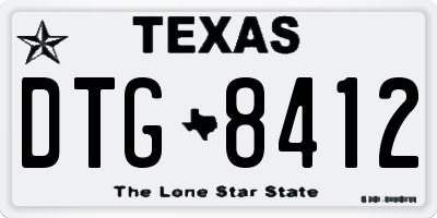 TX license plate DTG8412