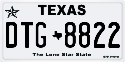 TX license plate DTG8822