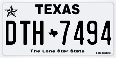 TX license plate DTH7494