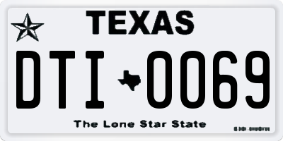 TX license plate DTI0069
